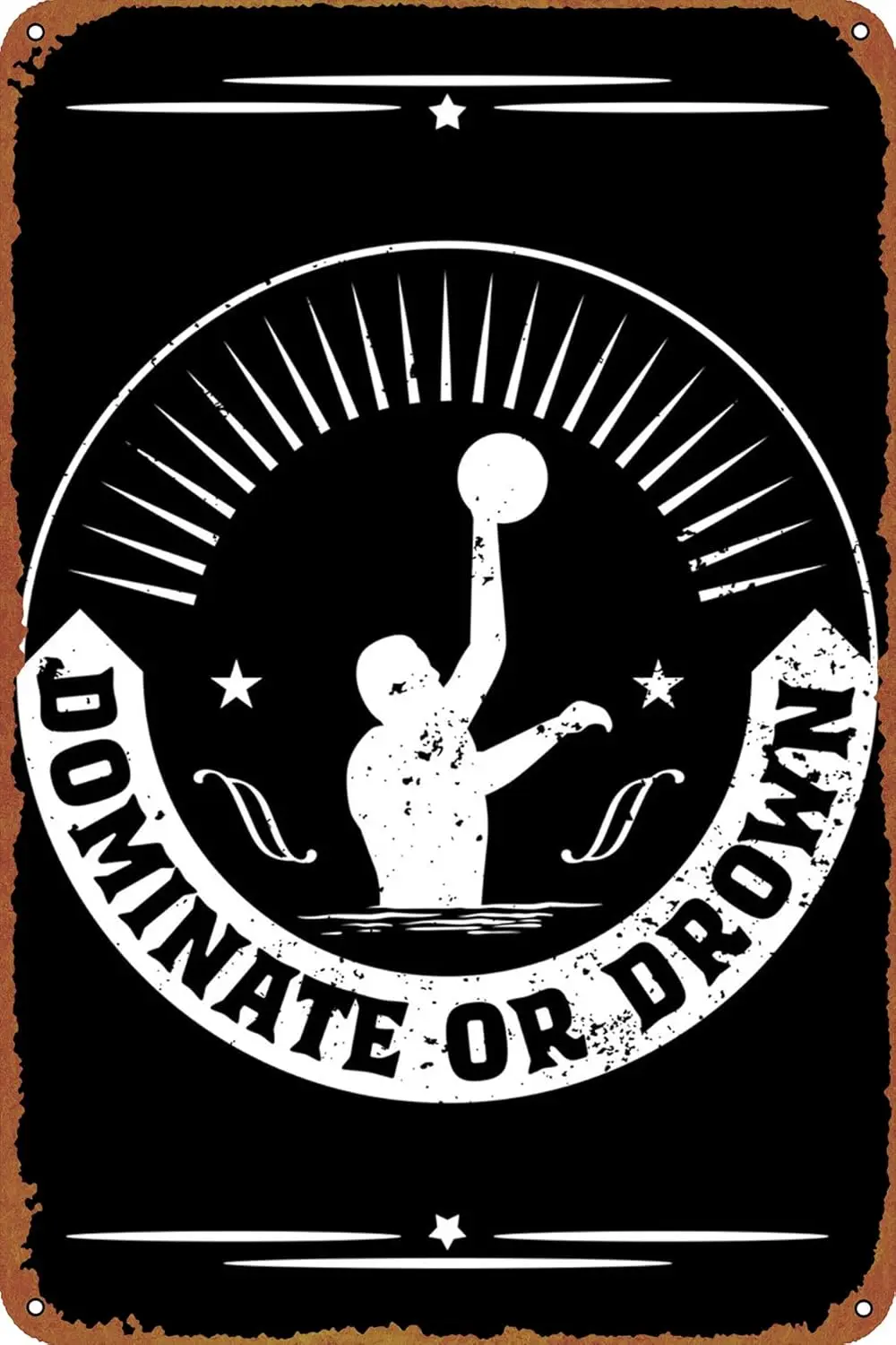 Dominate Or Drown Game Poster Metal Plaque Tin Sign,Vintage Metal Pub Club Cafe bar Home Wall Art Decoration Poster Retro 8x12