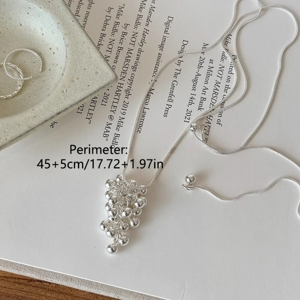 العصرية مجوهرات العنب العنقودية قلادة فضية خمر العنب قلادة قلادة الإبداعية موضة اللؤلؤ العنب سترة سلسلة الصيف