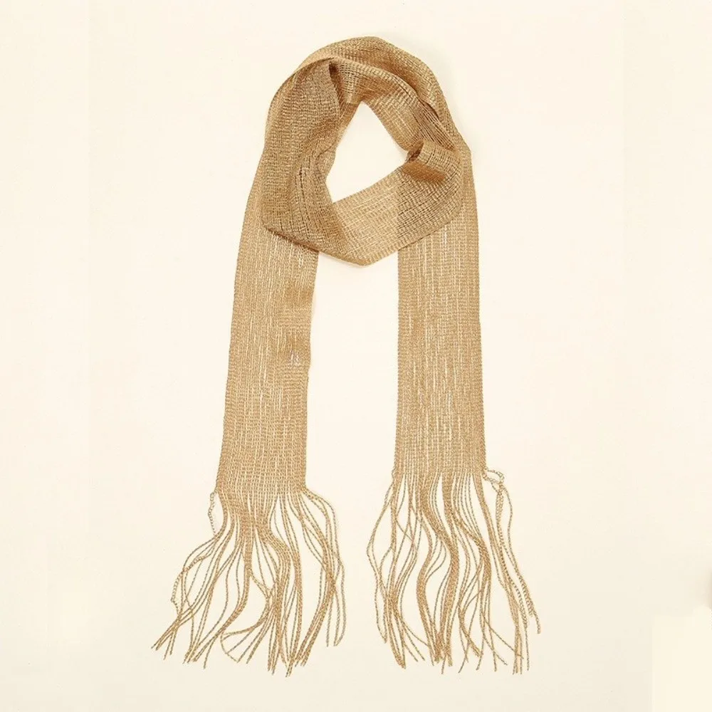 

Модный тонкий длинный шарф с кисточками, винтажный универсальный шейный платок, роскошный брендовый дизайнерский ретро тонкий шарф, украшение, шейный платок