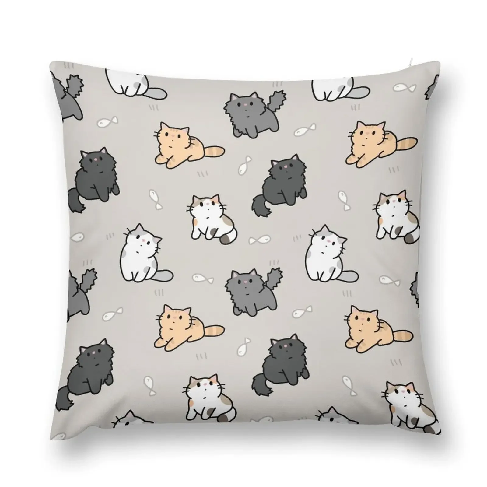 

Kittens and fish pattern Throw Pillow pillow cover christmas New year Sofa Cushions Covers Couch Pillows pillow