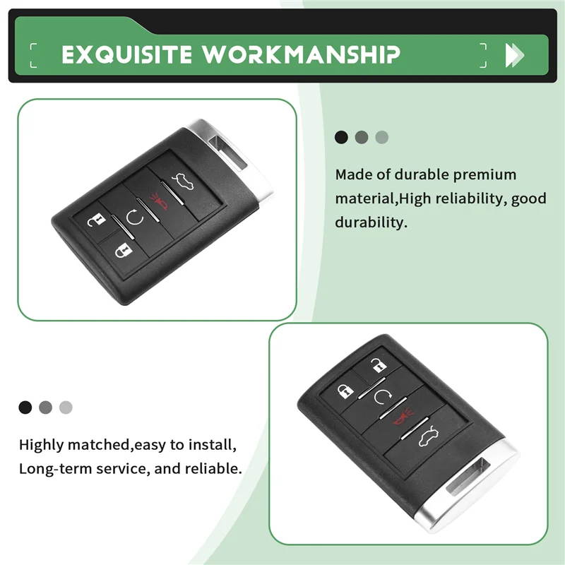

5-кнопочный автомобильный дистанционный ключ 315 МГц с чипом OUC6000066 для совместимости Cadillac