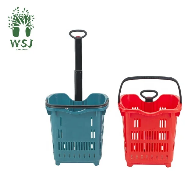 Manufacturer Grocery Goods Food Plastic Shopping Basket Storage with Hand for Supermarket Hot Sales Products