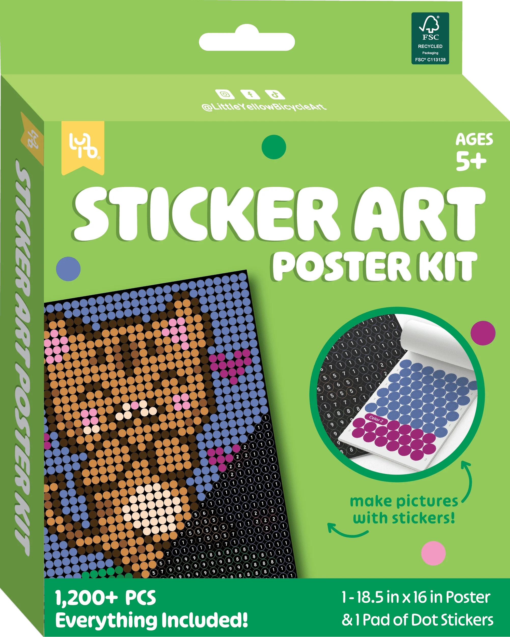 Pegatina de gato de bicicleta por kit de arte numérico