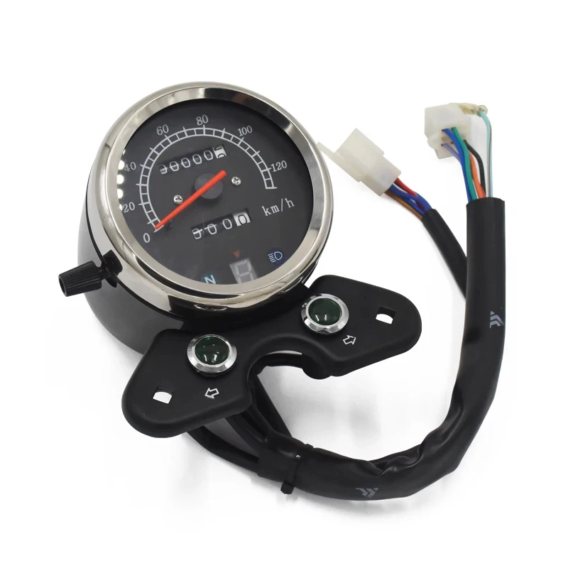 

Universal Stainless Steel Mechanical Instrument LCD Screen Pointer Vintage Motorcycle Retro Meter Speedometer Gauge