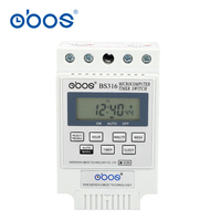 OBOS beautiful appearance 25A 220V digital weekly timer white timer switch with 10 times on/off per day time set range 1min-168H