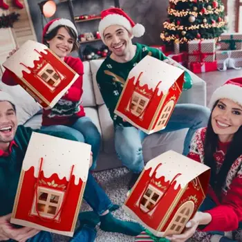 12個裝大號房屋造型聖誕禮品盒,帶提手,尺寸為11.8 x 7.9 x 7英寸,非常適合存放節日糖果。 8 最佳銷售 大號禮盒 - №1