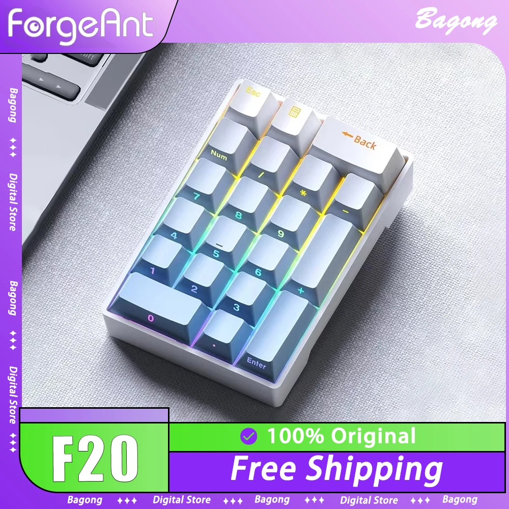 Forgeant F20 Keypad Mini Wired Numeric External Keypads 20Keys Customization ABS For Pc Computer Accessories Number Pads Gift