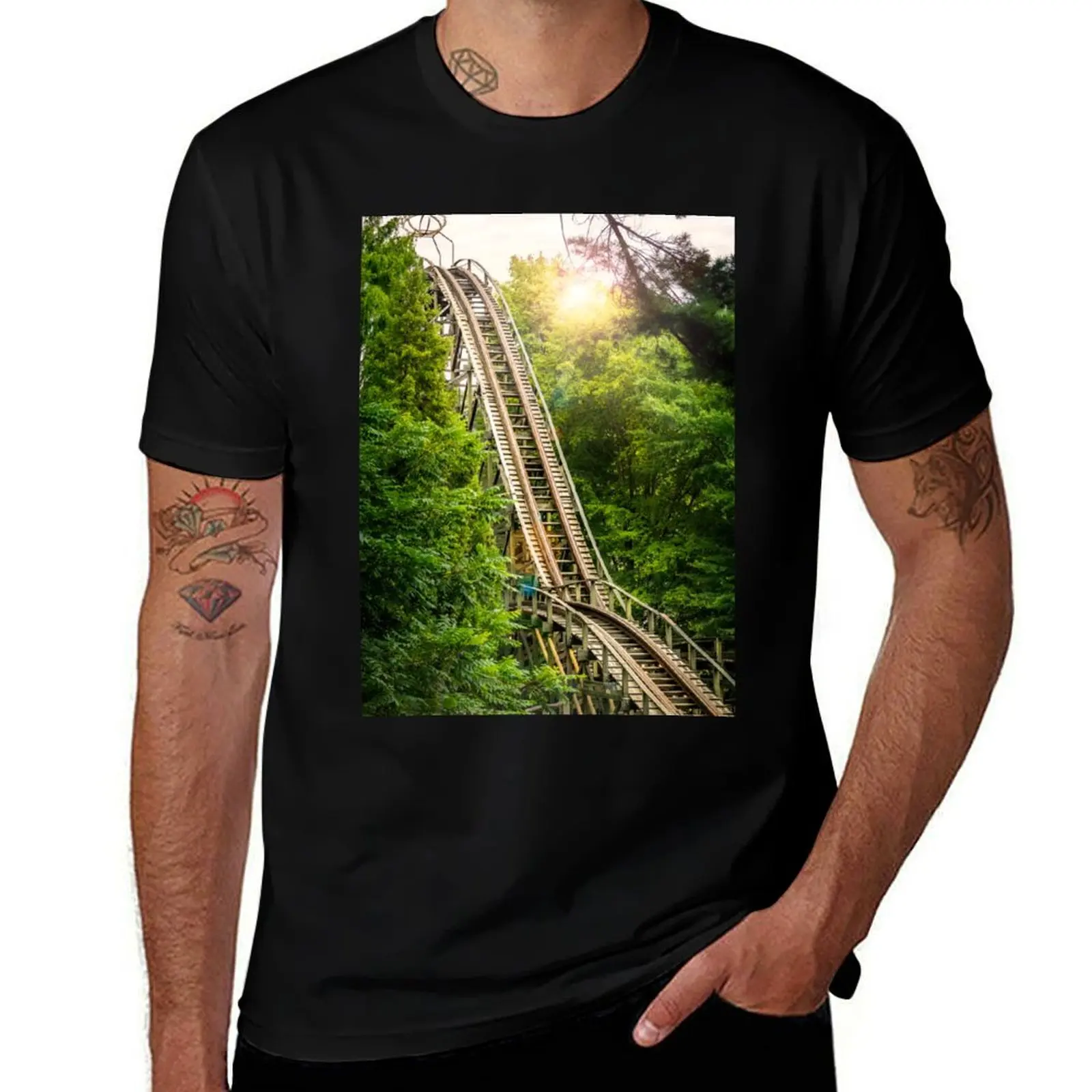 Phoenix Roller Coaster, Knoebels T-Shirt Dry Fit Athletic Short Sleeve Shirt T-Shirt
