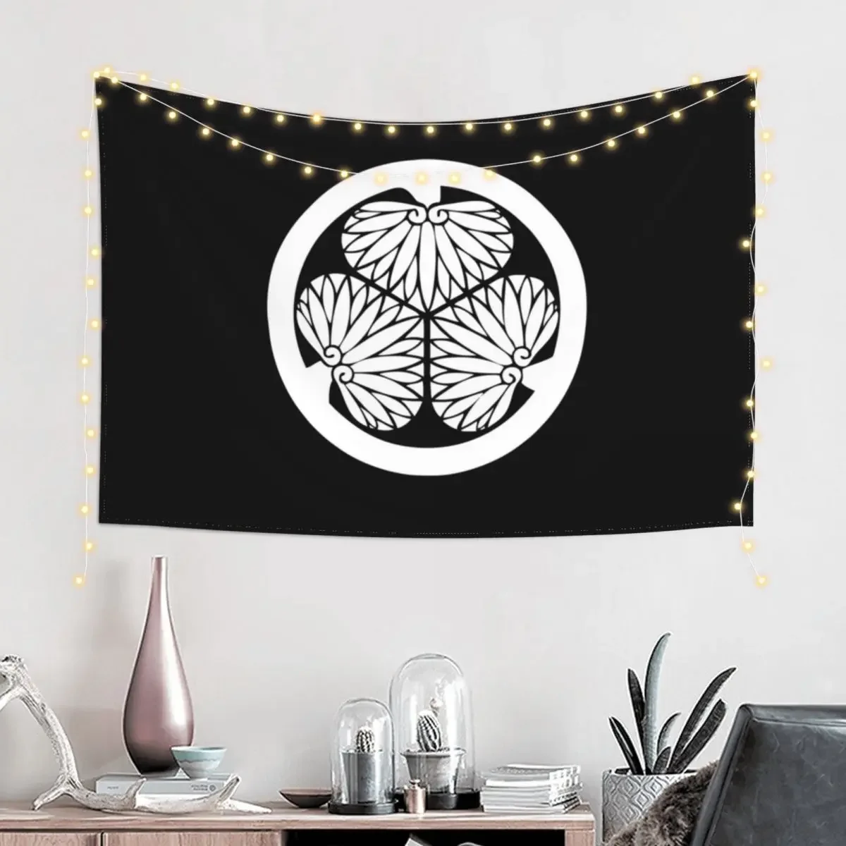 Tokugawa Kamon/Mon White/Black Tapestry Decoration Home Home Decorators Decoration Wall Tapestry