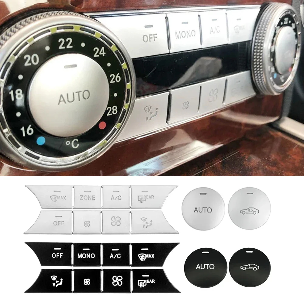 

Car Console AC Air Conditioning AUTO Volume Buttons Sequins Cover Stickers Trim For Mercedes Benz C E CLS GLK Class W204 W212