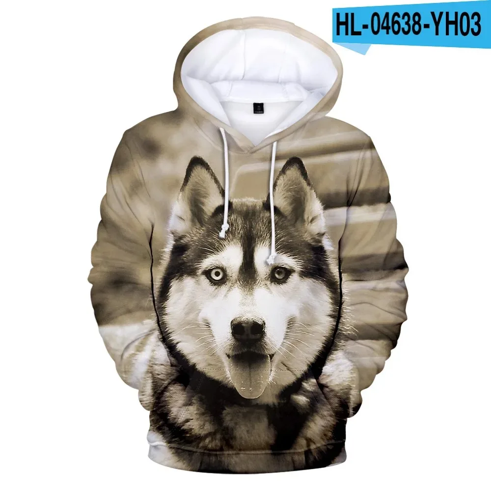 Animal Dog Husky 3D Print Oversized Women/Men Hoodie Sweatshirt Streetwear Hip Hop Pullover Hooded Jacket Male Casual Sportswear
