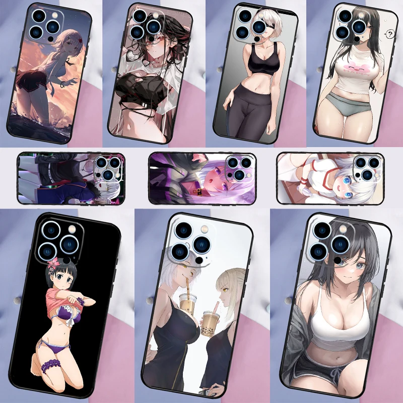 Japanese Style Anime Girl Case For Samsung Galaxy A15 A35 A55 A16 A36 A56 A54 A34 A14 A13 A53 A12 A32 A52 A17 A37 A57