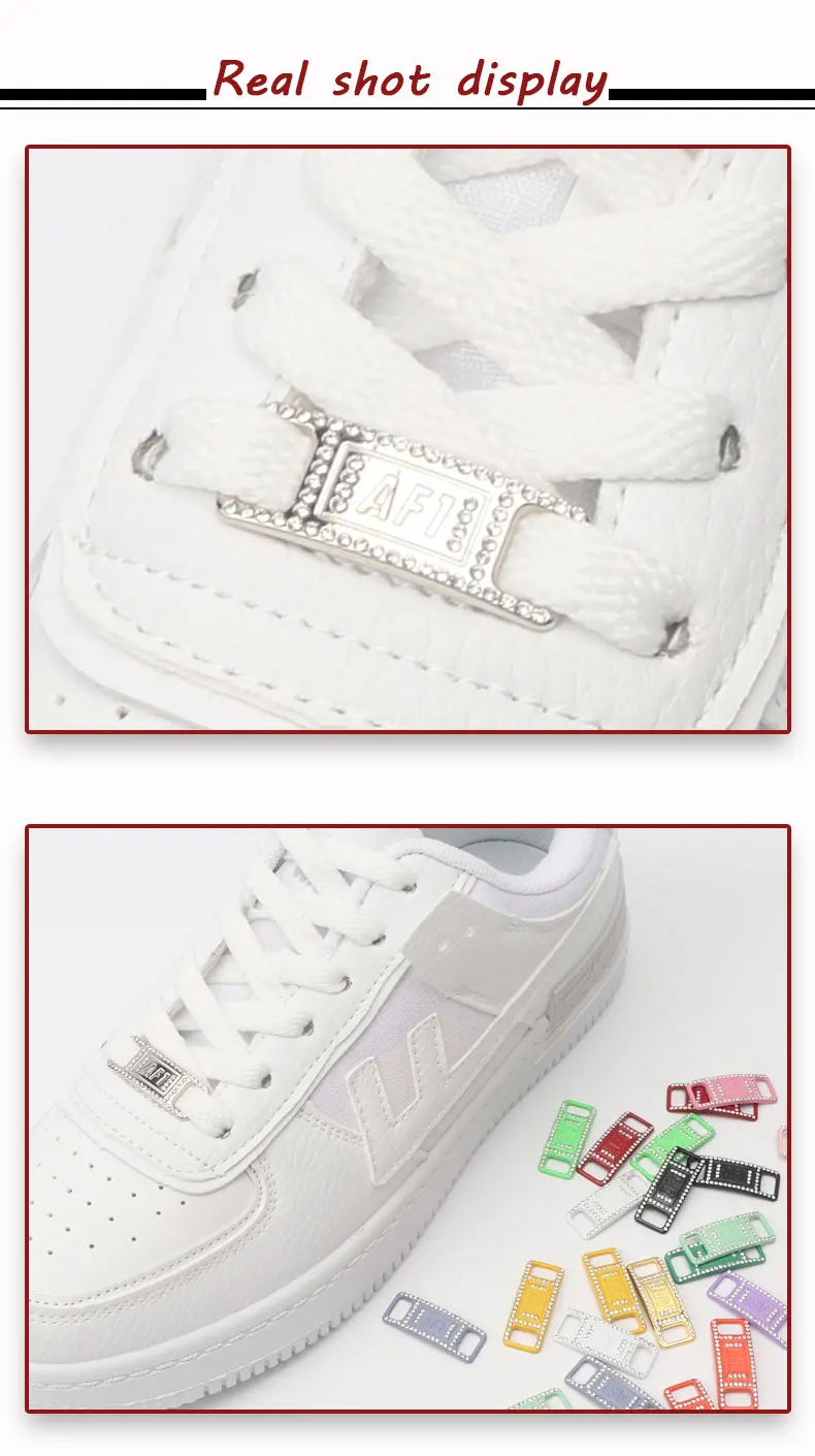 Diamant-Schuhdekorationen Schnürsenkel Metall-Schnallen-Charms Luxus-Strass-Schuhzubehör Metall-Schnürsenkelschloss Sneaker 1 Paar – Detail 15