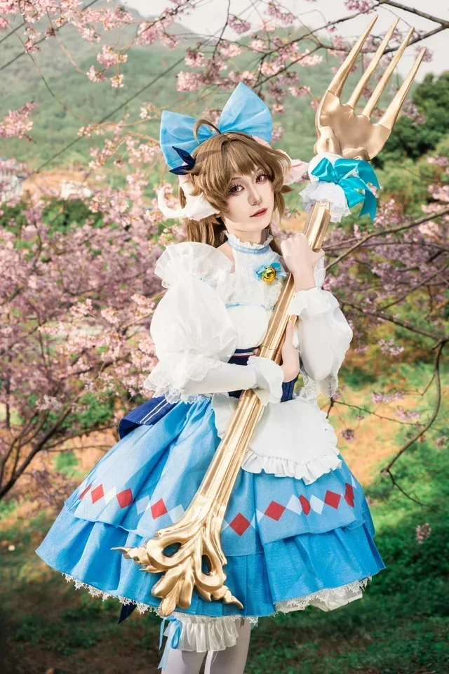Arknights Caster Operator Eyjafjalla Fork Cosplay Props The Hvít Aska Replica of Weapons for Halloween Christmas Fancy Party