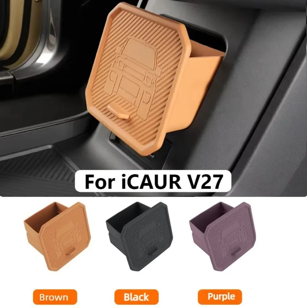 For Chery ICAUR V27 ICAR V27 2026 2027 Silicone Center Console Lower Storage Box Under-Console Hidden Drawer Organizer Tray