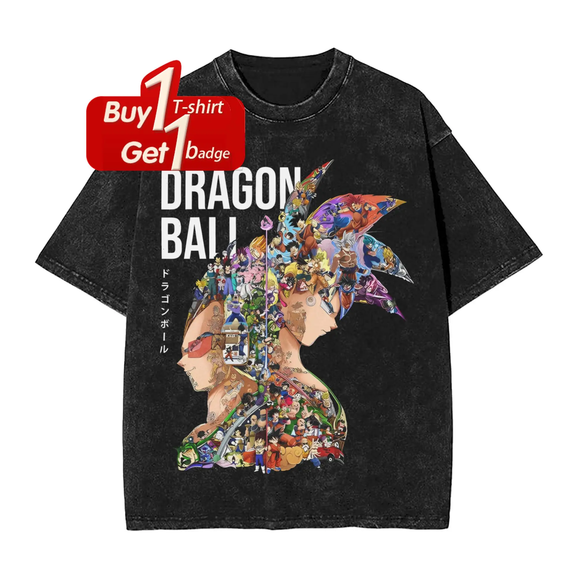 

Summer 2025 Dragon Ball Goku Graphic T-shirt Man Y2k Clothes Vintage Washed Oversized Short Sleeved Tee Casual Gym Clothing Tops