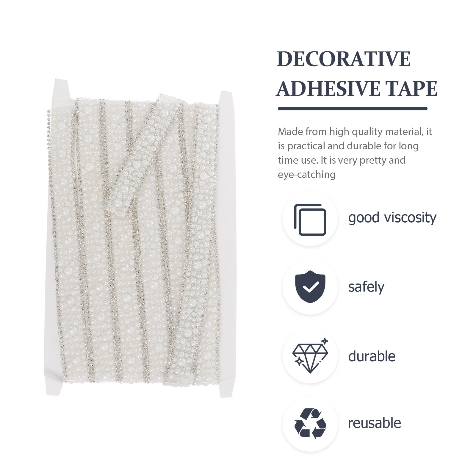 1 لفة الراتنج اللؤلؤ الشريط ذاتية اللصق DIY بها بنفسك اللؤلؤ حزام تألق الشريط للحرف اليدوية صنع الملابس والاكسسوارات #3