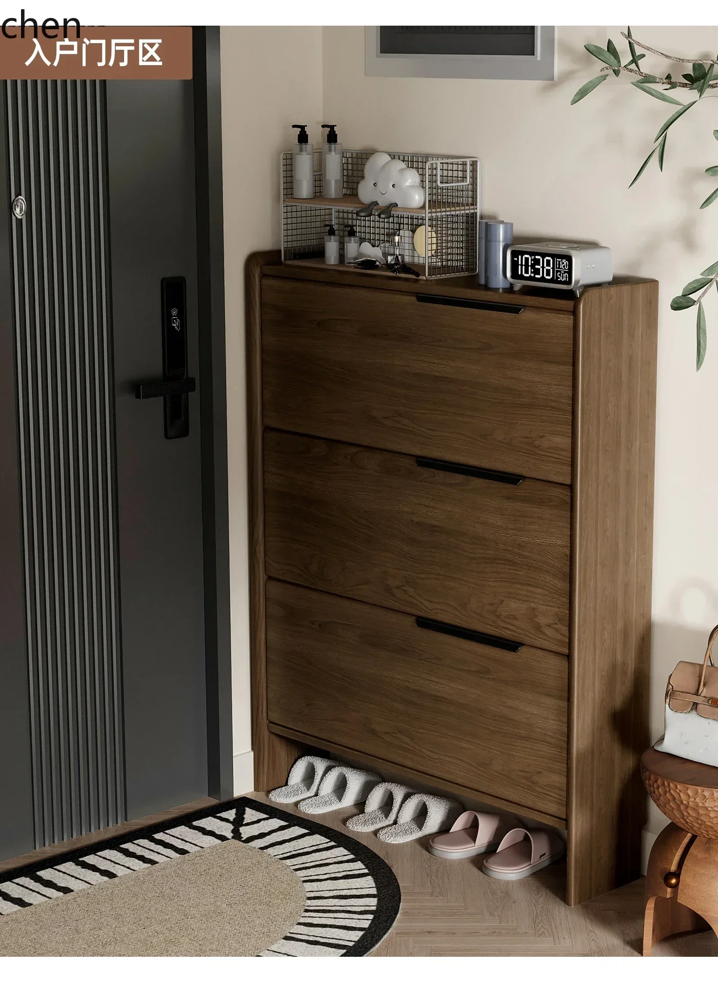 c6- Shoe Cabinet, Solid Wood Tipping Bucket Shoe Cabinet At The Entrance Of The Home, And Shoe Cabinet At The EntranceN8
