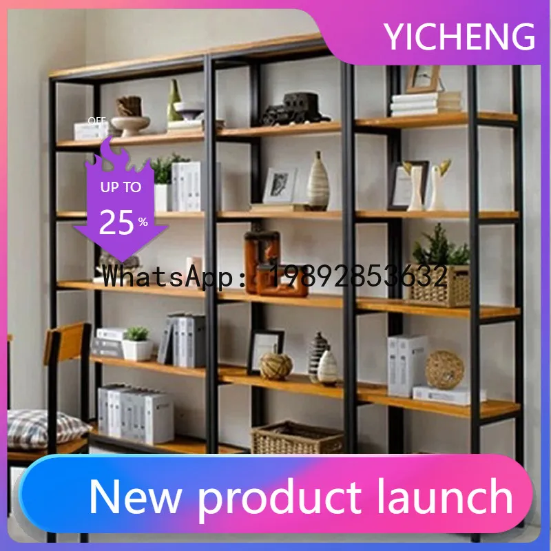

PYJ solid wood partition bookshelf modern simple living room study floor display rack