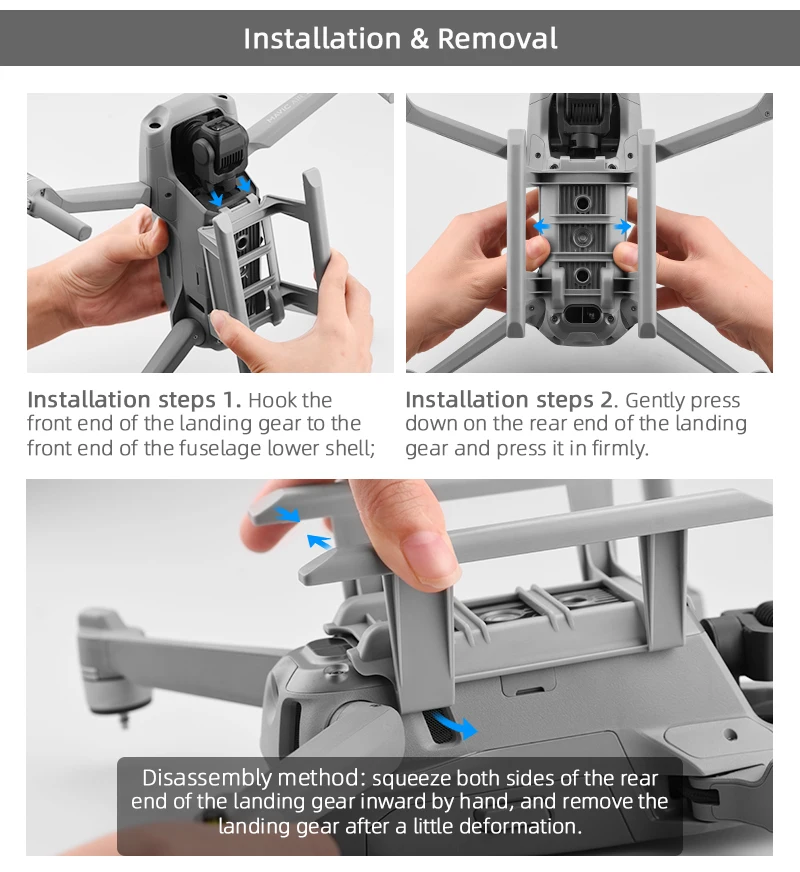 Quick Release Landing Gear Kits for Mavic Air 2/2S Drone Height Extender Long Leg Foot Protector Stand Gimbal Guard Accessories
