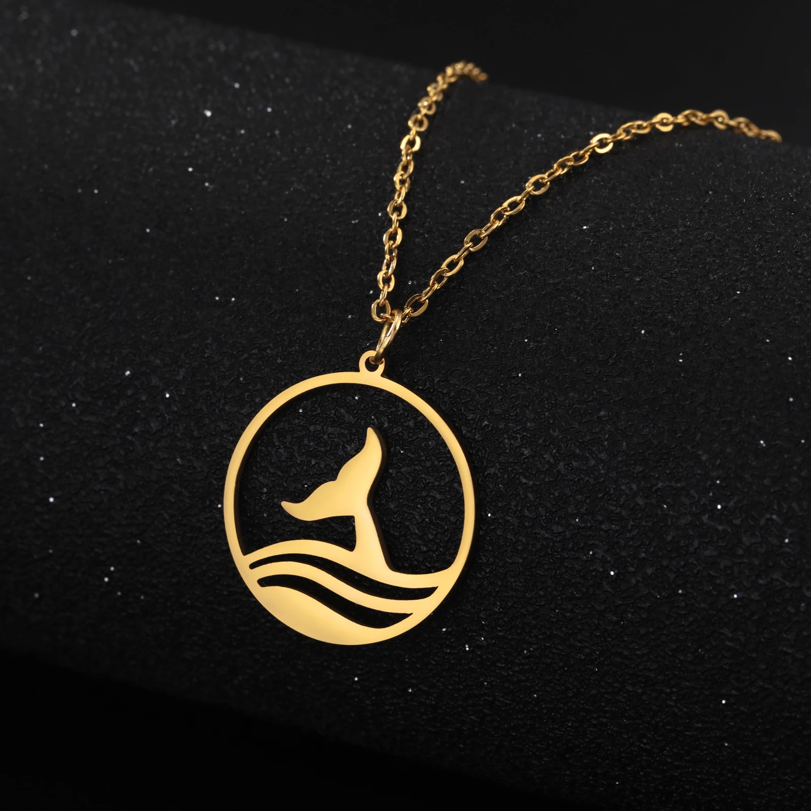 COOLTIME Sea Wave Halskette für Frauen Männer Kind Kind Ozean Surf Kette Halsreif Edelstahl Anhänger Halsketten Schmuck Geschenk – Detail 16