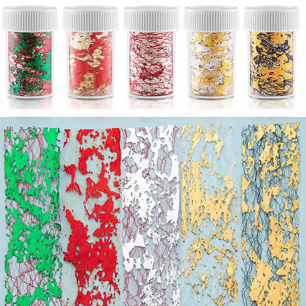 

10Pcs Nail Sticker Sparkling Tin Foil Mesh Decal Assorted Colors Stylish Manicure Art Decor Nail Art Stickers for Women Girls