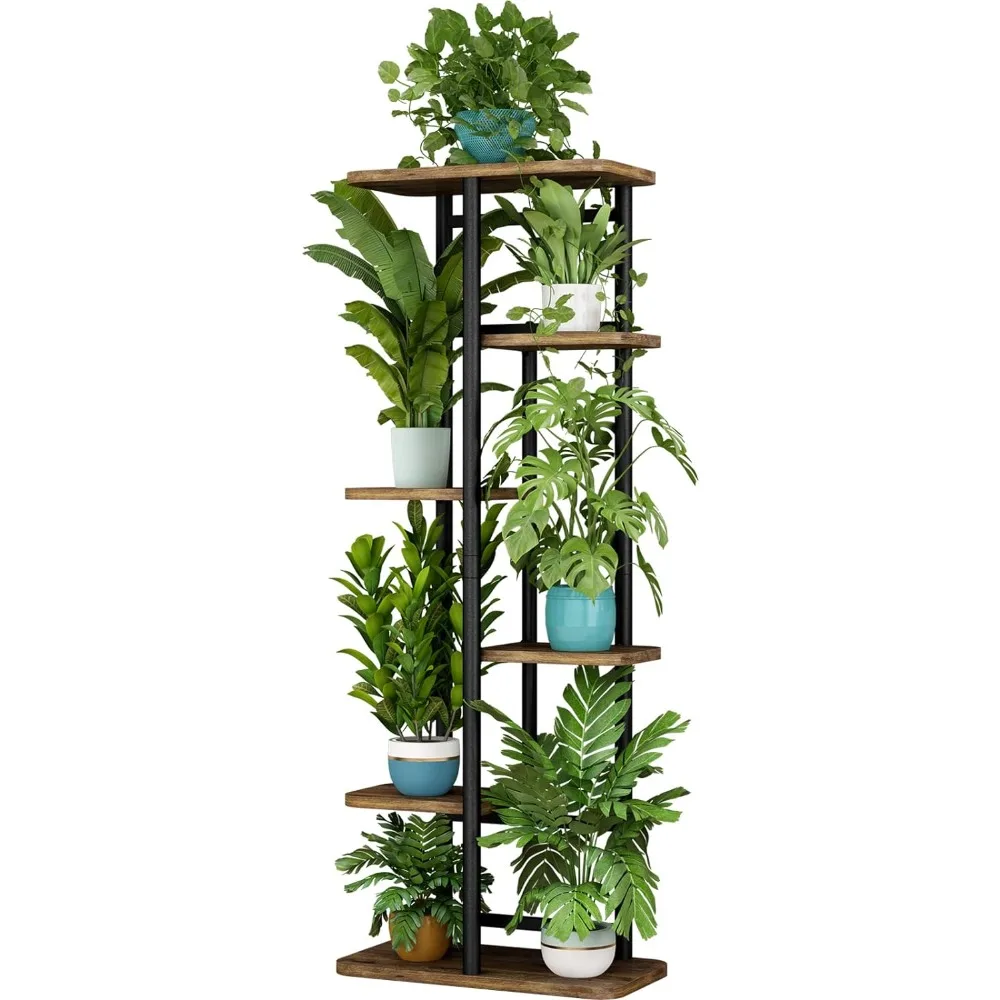 

LINZINAR Plant Stand 6 Tier 7 Plant Multiple Flower Rack Holder Shelves Rack Storage Organizer Display Indoor Planter for