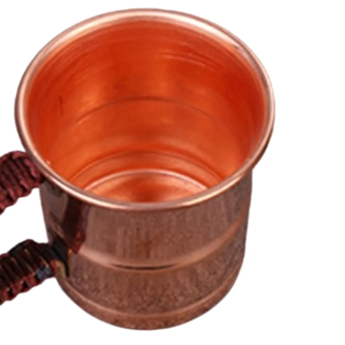 ABLK Handcrafted Pure Copper Beer Milk Mug Weave Handle Thickened Moscow Water Mule 400ML Breakfast Cup Drinkware Tableware
