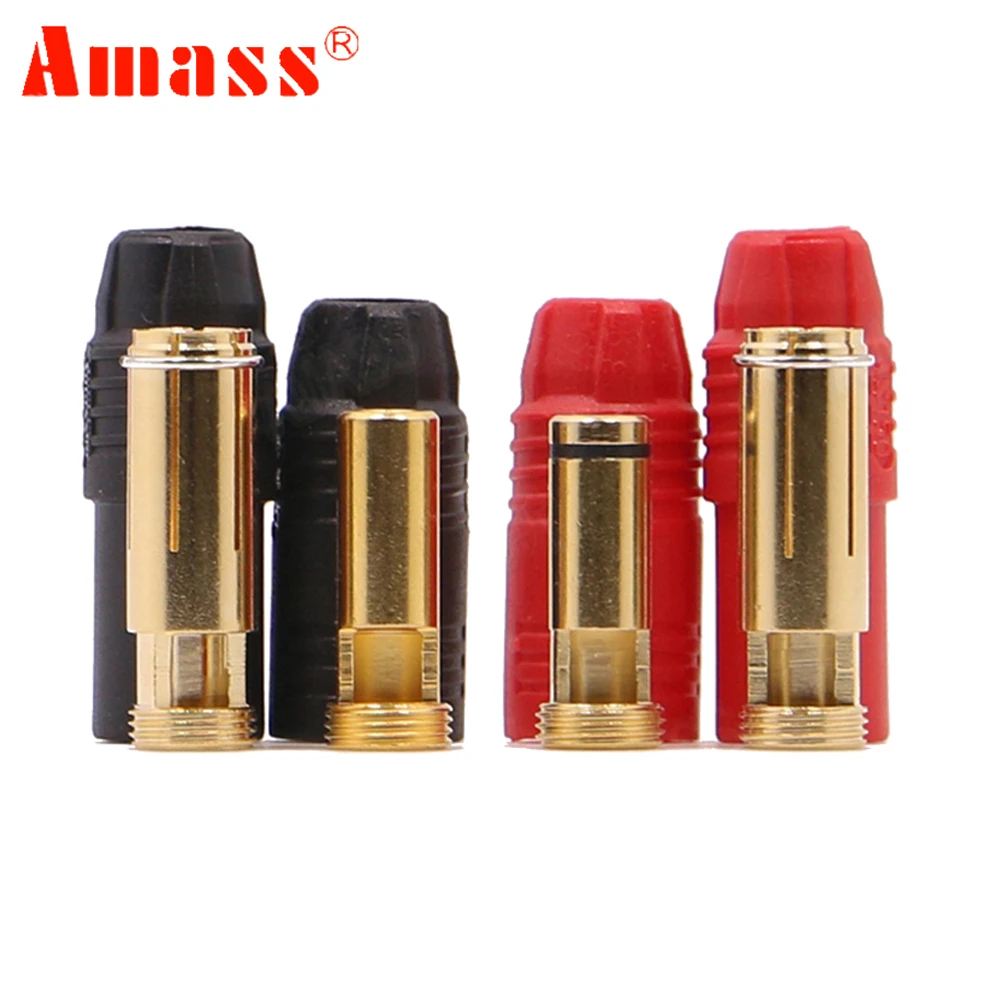 1pair Amass AS150 Male Female Anti Spark Connector 7mm Gold Plated Banana Plug Set For Battery ESC And Charge Lead For RC Toys