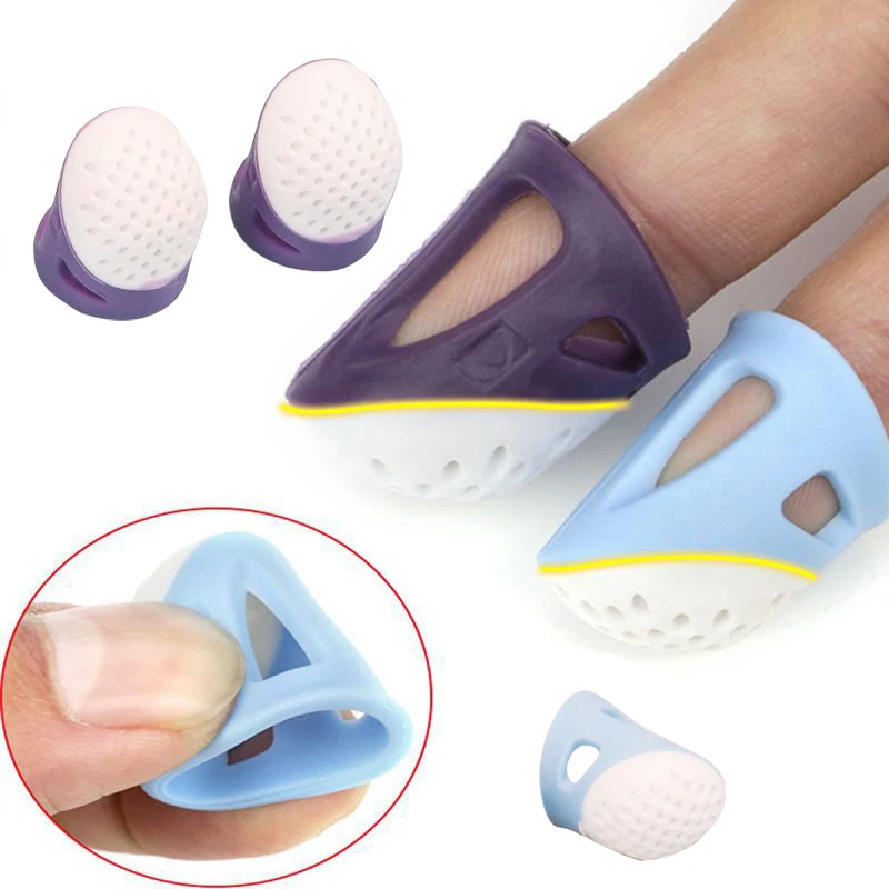 Silicone Thimbles Anti-stick Finger Cover Household Sewing Finger Protector Multifunctional Fingertips Crafts Sewing Tools