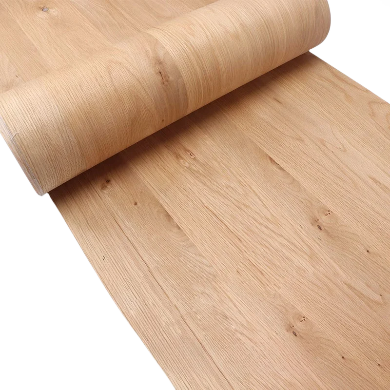 

Natural Wood Veneer White Oak with Burl for Furniture Backing Fleece about 60cm x 2.5m 0.4-0.5mm C/C