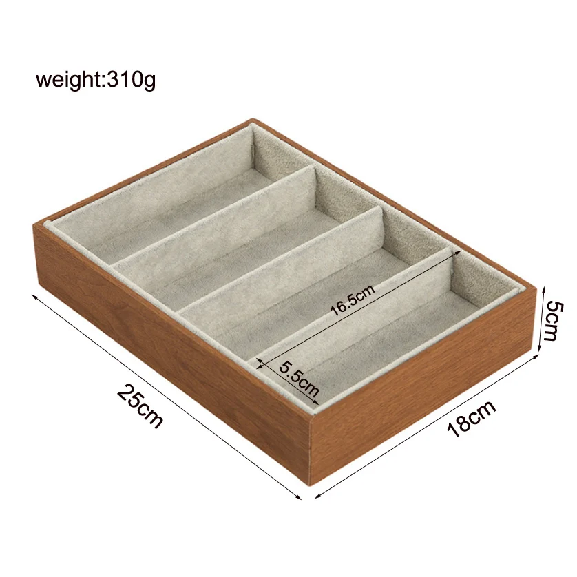Caixa De Exposição De Óculos De Sol Marrom, Bandeja De Organizador De Jóias, Óculos Casos, 4 Grades