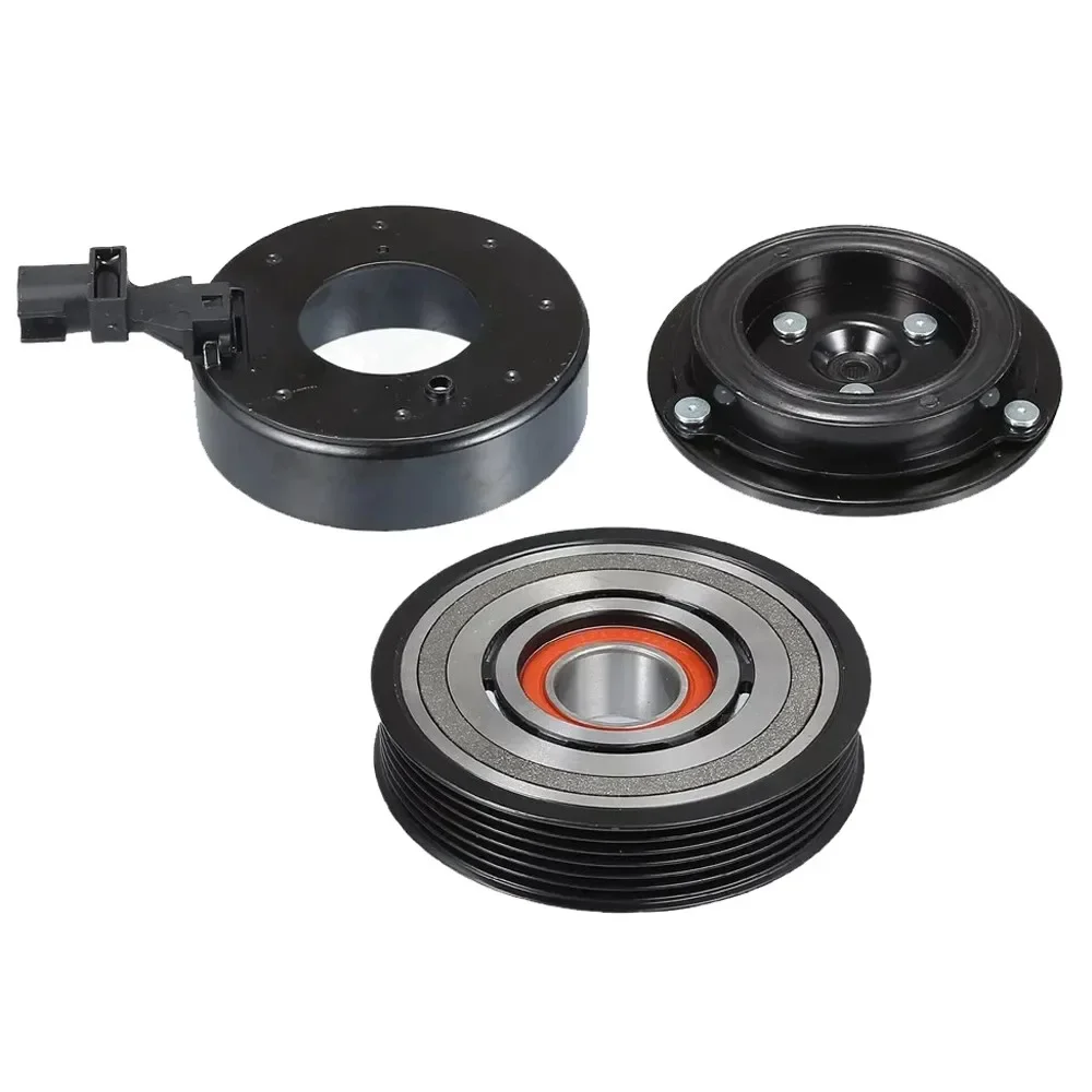 68294506AC, 68084274AB Zestaw sprzęgła kompresora klimatyzacji, cewka, koło pasowe pasuje do Jeep Wrangler 2012-2018 6 cyl. 3.6L, czarny