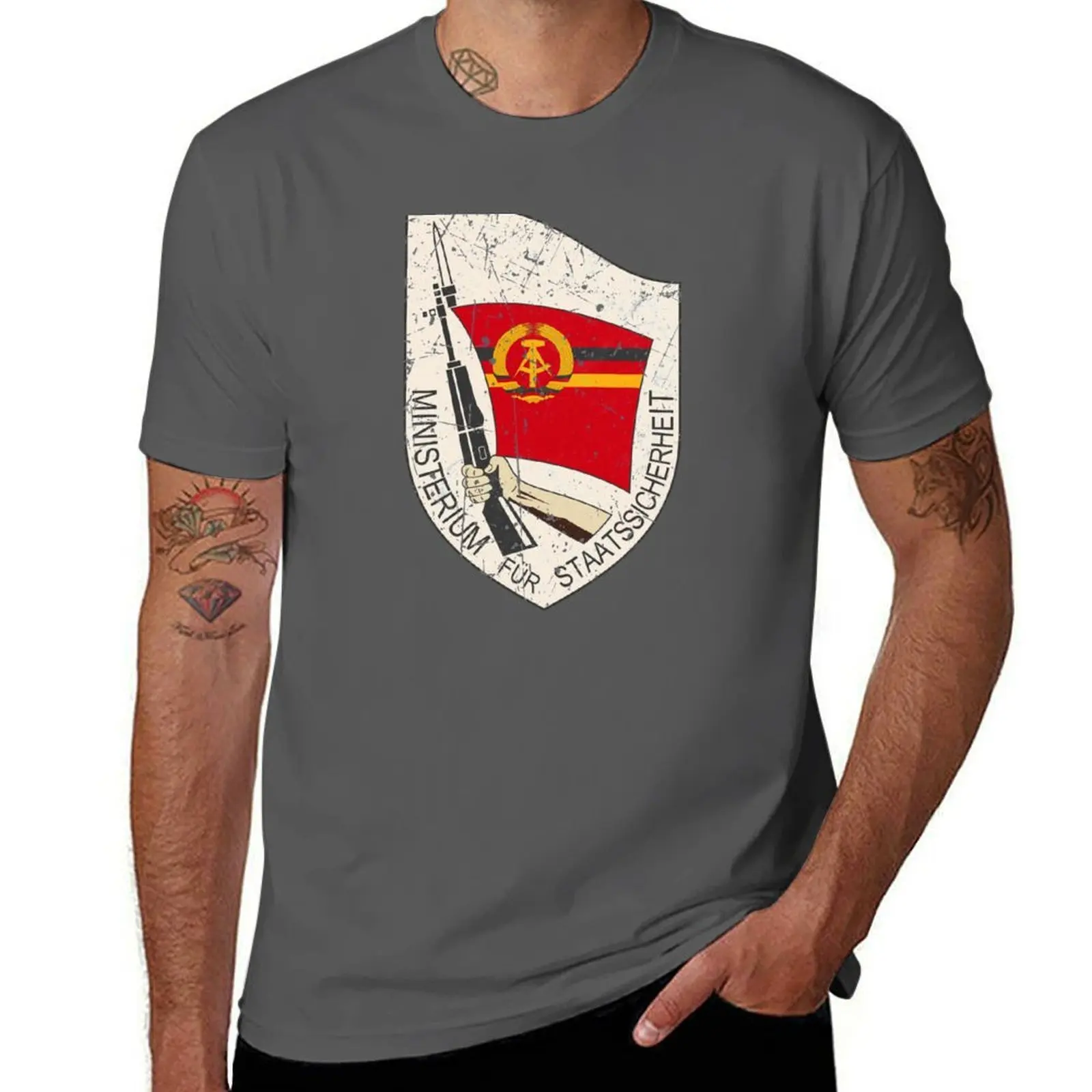 

East Germany Stasi DRG T-Shirt Basic Plain Tee for Spring and Summer