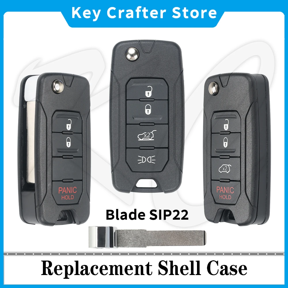 

Key Crafters Replacement Shell Case For Fiat 500 Jeep Renegade 2016 2017 2018 Flip SIP22 Key