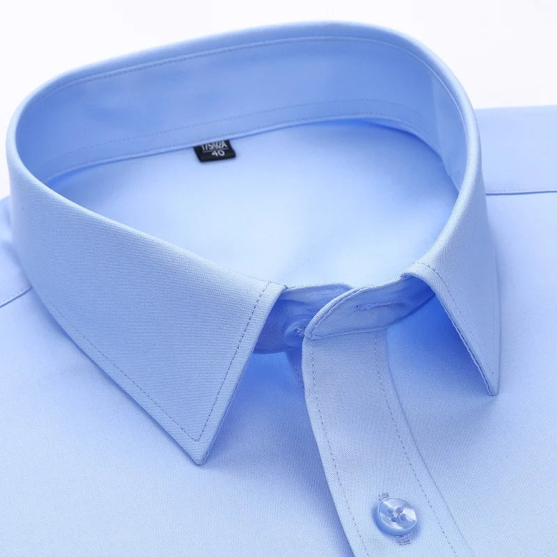 8XL 7XL Alginate fiber Men's Long Sleeve Shirt & Men Shirt Short Sleeves Business Casual White Shirt Men Long Sleeve Slim Fit