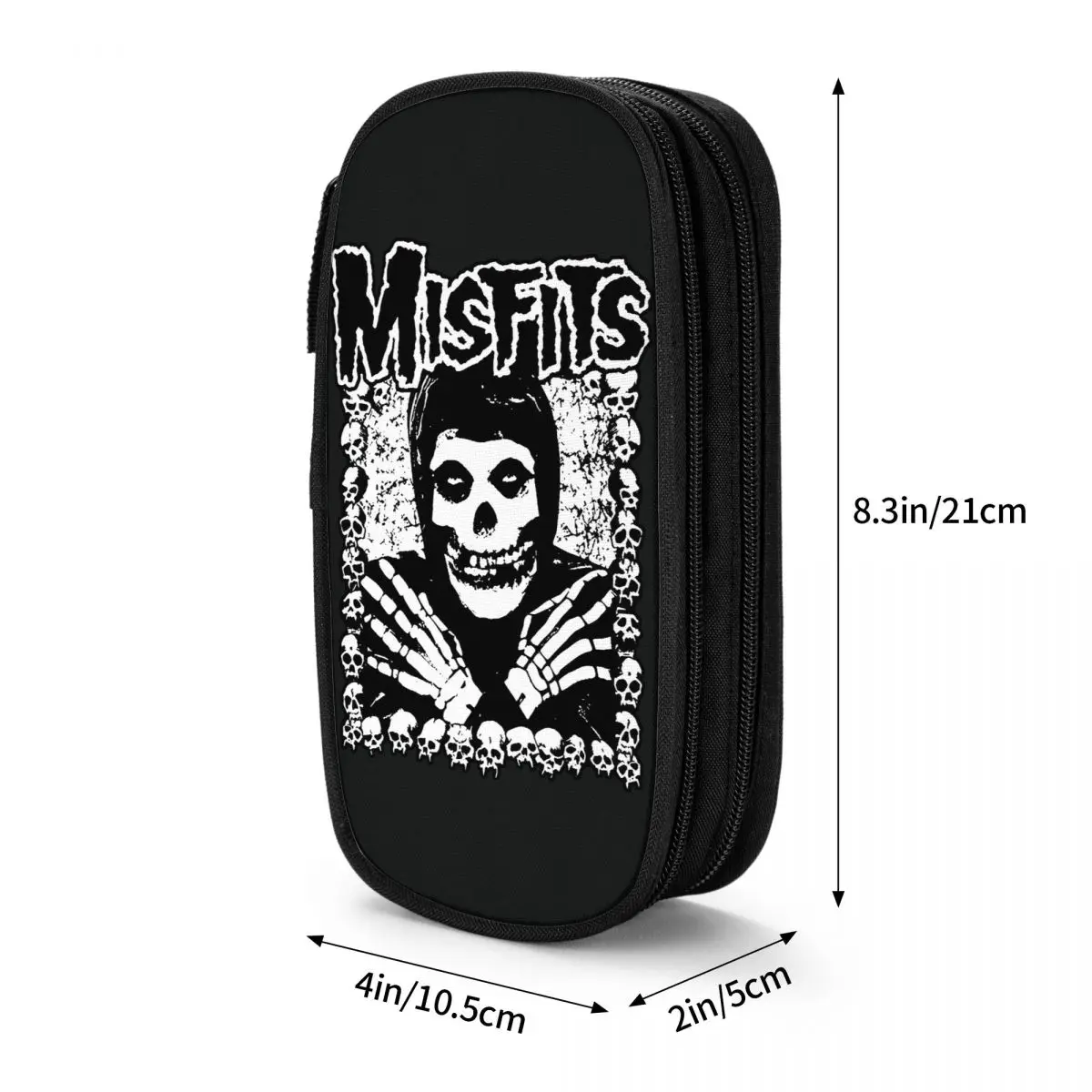 The Misfits Skull Rock Band Pencil Case Canvas Pencil Pouch Girls Boys Vintage Large School Pencil Cases Stationery