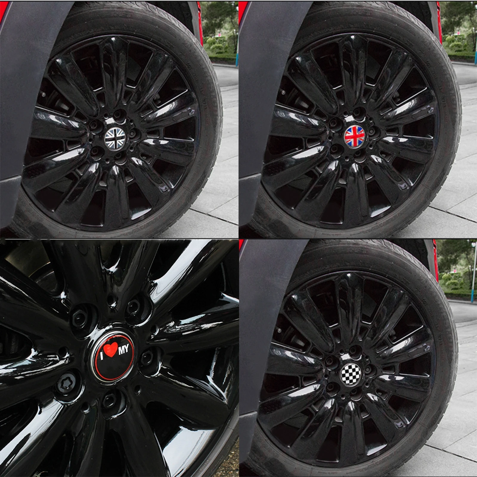 4PCS 56mm Car Wheel Center Cover Stickers Hub Caps For Mini Cooper S JCW One+R55 R56 R60 R61 F54 F55 F56 F60 Clubman Countryman