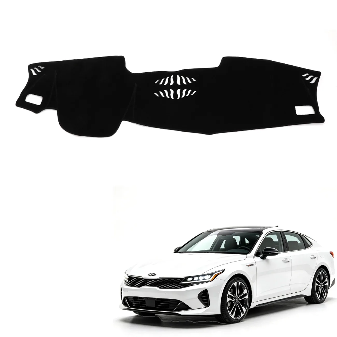 

Для Kia K5 2021-2024: Фланелевый коврик-накладка на приборную панель без HUD, защита от солнца и УФ-лучей