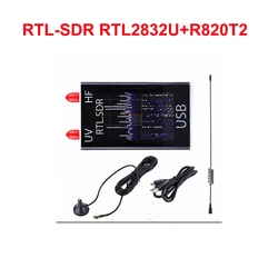 Radio Receiver 100KHz-1.7GHz Full-Band Software Radio USB RTL2832U+R820T U/V Antenna HF FM AM RTL-SDR RX Antenna Mini USB