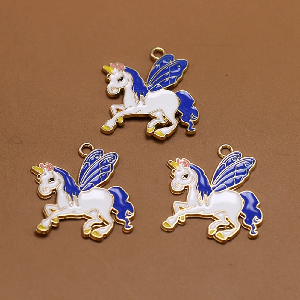 

10 Pcs Unicorn Necklace Alloy Pendant Charm Fashion Jewelry Making Pendants DIY Charms Craft Project Accessories Decorative