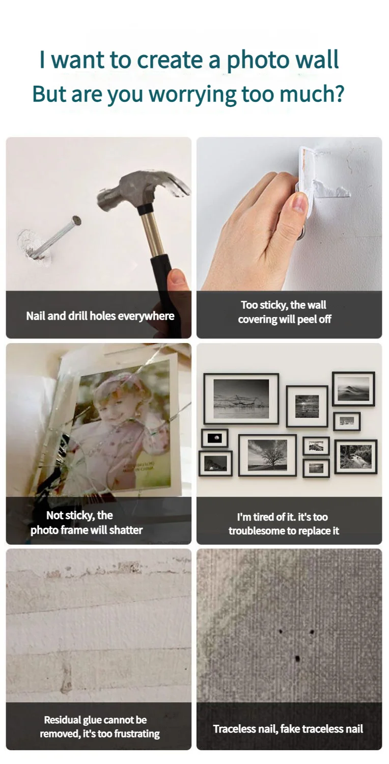 Doppelseitige Streifen zum Aufhängen von Bildern, selbstklebendes Hakenschlaufenband zur Montage von Fotorahmen, feste Heimwanddekoration, zum Aufhängen von DIY-Aufklebern – Detail 11