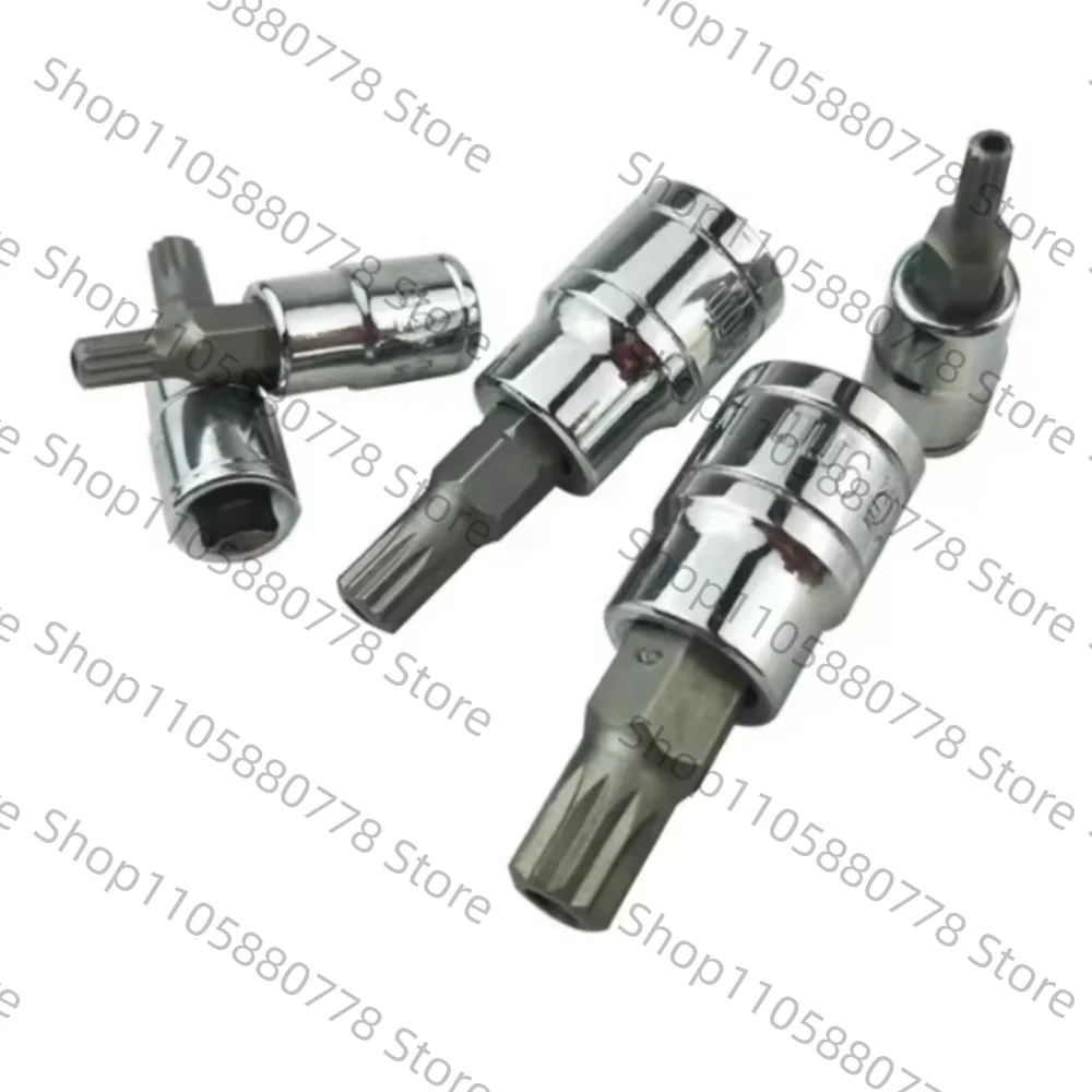 10PCS/Set XZN Tampered Triple Square Spline Bit Socket Driver Set with Storage Box, M4-5-6, M8-9-10-12, M14, M16, 18 - CRV