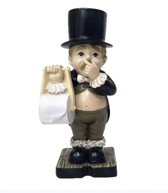 

Статуэтки декоративных предметов, креативная пародия, держатель для бумаги, статуя, милая забавная декоративная стойка для салфеток в форме дворецкого из смолы, скульптура