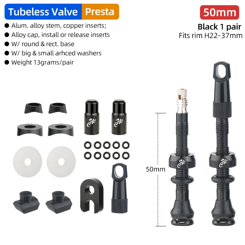 Fahrrad Tubeless Reifen Ventil Carbon Felge Presta Ventile 40 50 65 80mm F/V Abnehmbare Messing Kern W/kappe Für MTB Fahrrad Luft Ventil