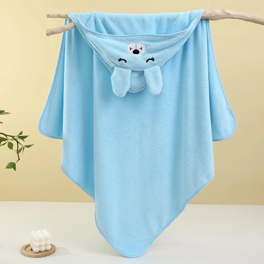 Baby Bath Accessory Hooded Baby Bath Towel Coral Fleece Quick Absorbent Fabric Cartoon Design for Newborn Toddler Boys Girls 80