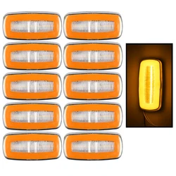 10Pcs Truck Clearance Lights 12V 24V Side Position Light Trailer Side Marker Lights Flashing / No Flash Amber