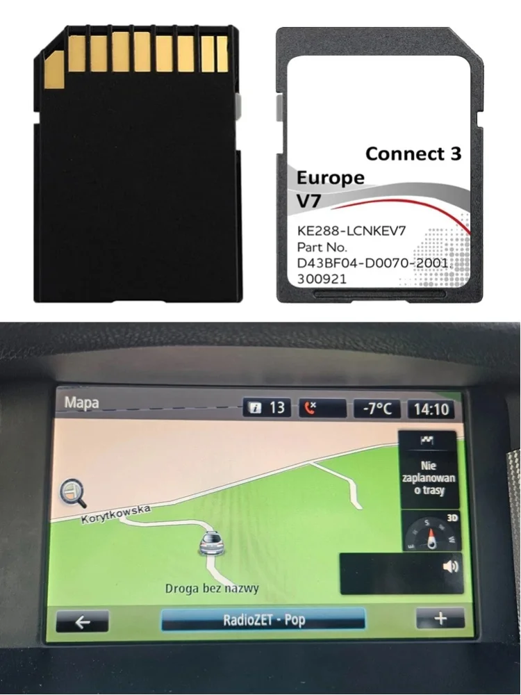 Neueste Version für Nissan Juke Qashqai X-Trail Note Pulsar Car Connect3 V7 Aktualisierte EU 2022 Version Karten-SD-Karte KE288-LCNKEV7