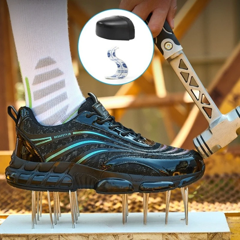 

Защитная обувь для мужчин и женщин, рабочая обувь со стальным носком, легкие защитные кроссовки с вращающейся кнопкой, противоударные рабочие защитные ботинки