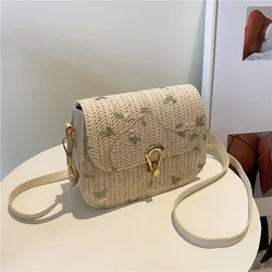 Kids Crossbody Bag Summer Straw Woven Bag Mother Kids Bags for Girl Women Shoulder Bag Purses and Handbag Bolsa Infantil Menina